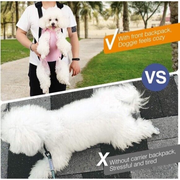 Pawaboo Pet Carrier Backpack Adjustable for Pets/Cat/Dog Bag, Black Pink MEDIUM - Picture 3 of 8